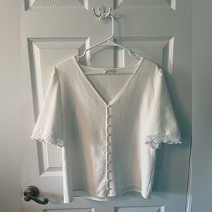 Sezane Thalia Blouse (Size 38, Ecru)
